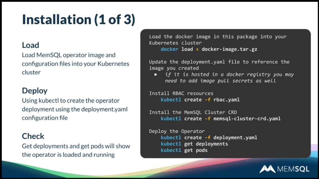 First step in installing SingleStore with the Kubernetes Operator
