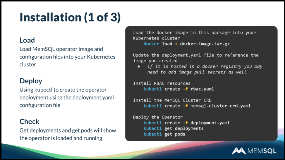 First step in installing SingleStore with the Kubernetes Operator