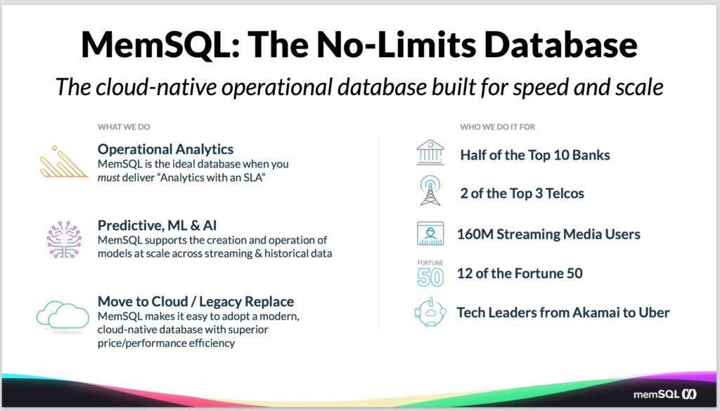 SingleStore excels in operational analytics