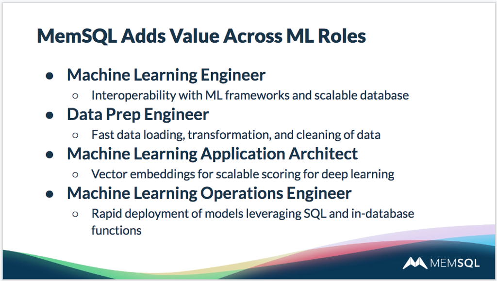SingleStore's capabilities enable professionals in a variety of AI and ML roles.