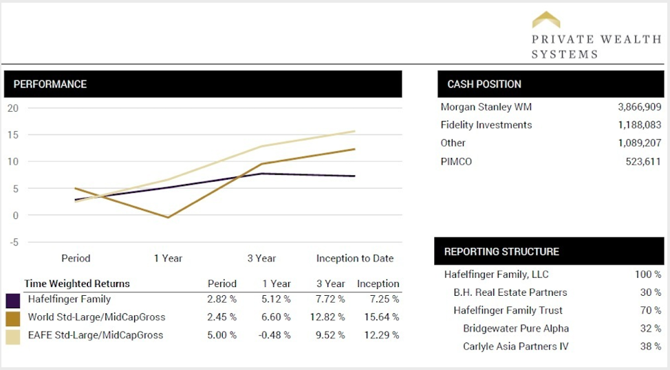 A wealth management dashboard from a specialist provider