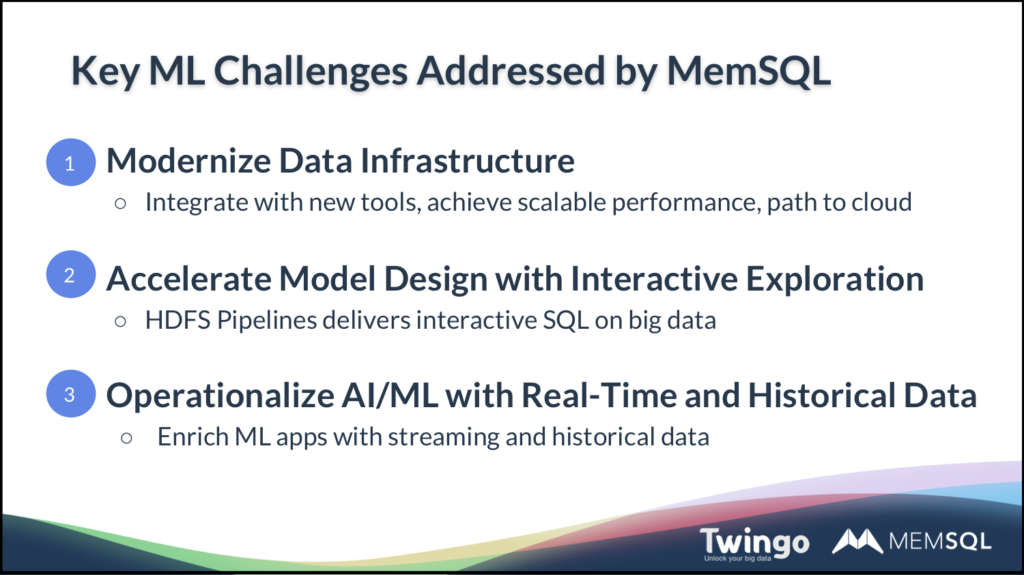 Some of the key challenges that SingleStore addresses in the ML and AI life cycle.