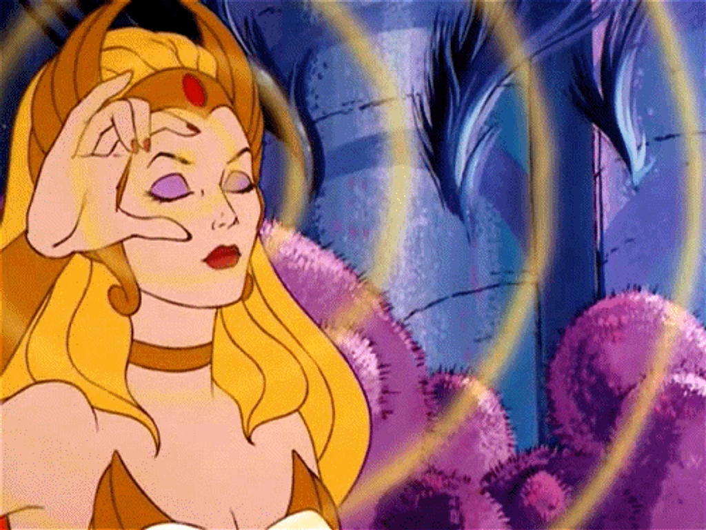 Cartoon of a woman with psychic abilities