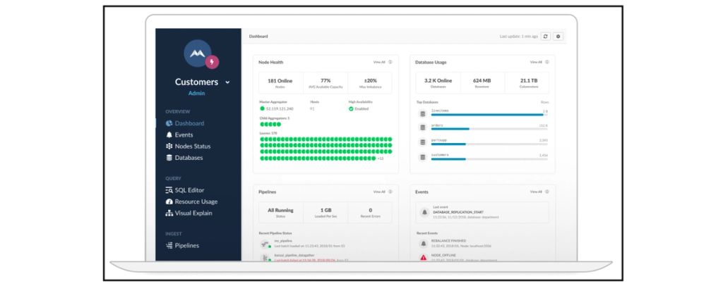 SingleStore Studio is a multi-cluster management console