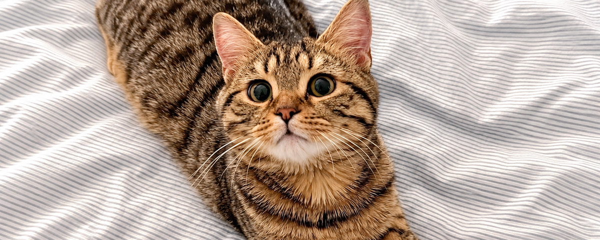 Cat headbutting its owner's hand affectionately