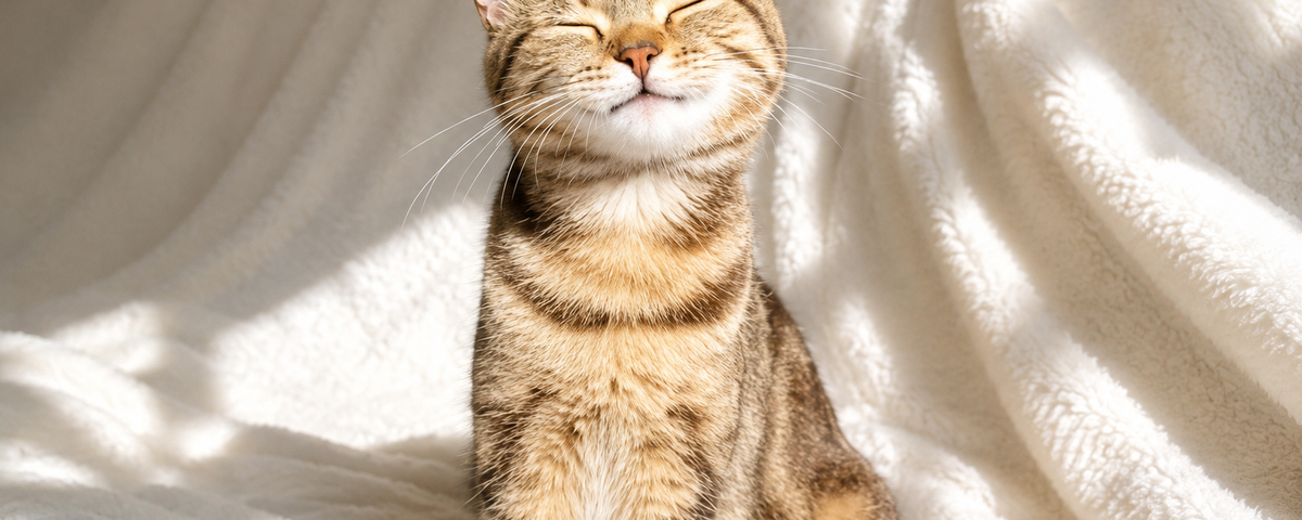 Orange cat with black spots on its lips and gums