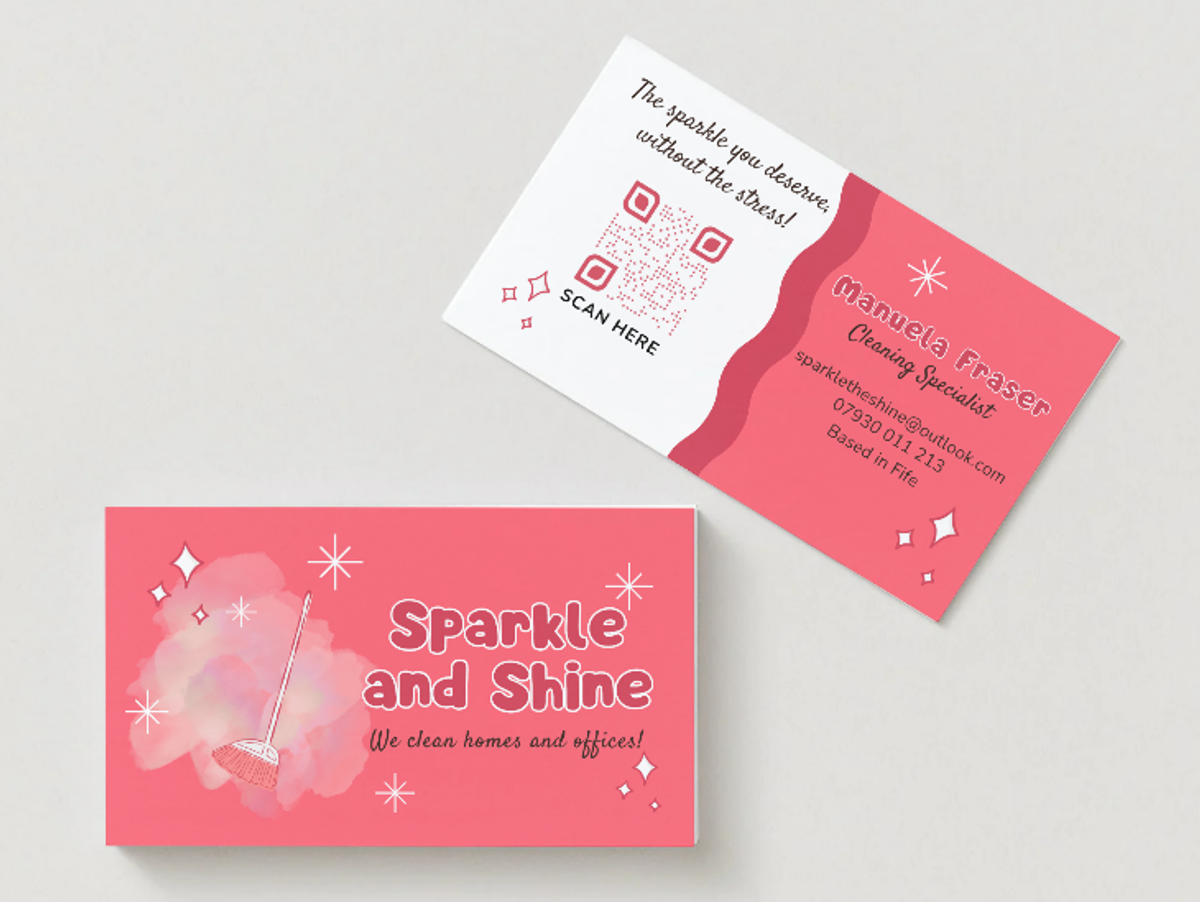 Business cards for cleaning services 