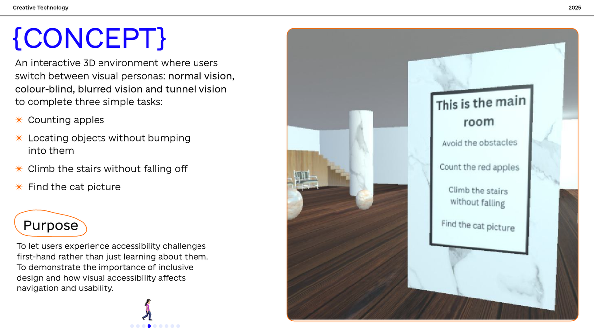 Concept artwork for the visual-impairments simulation rooms.