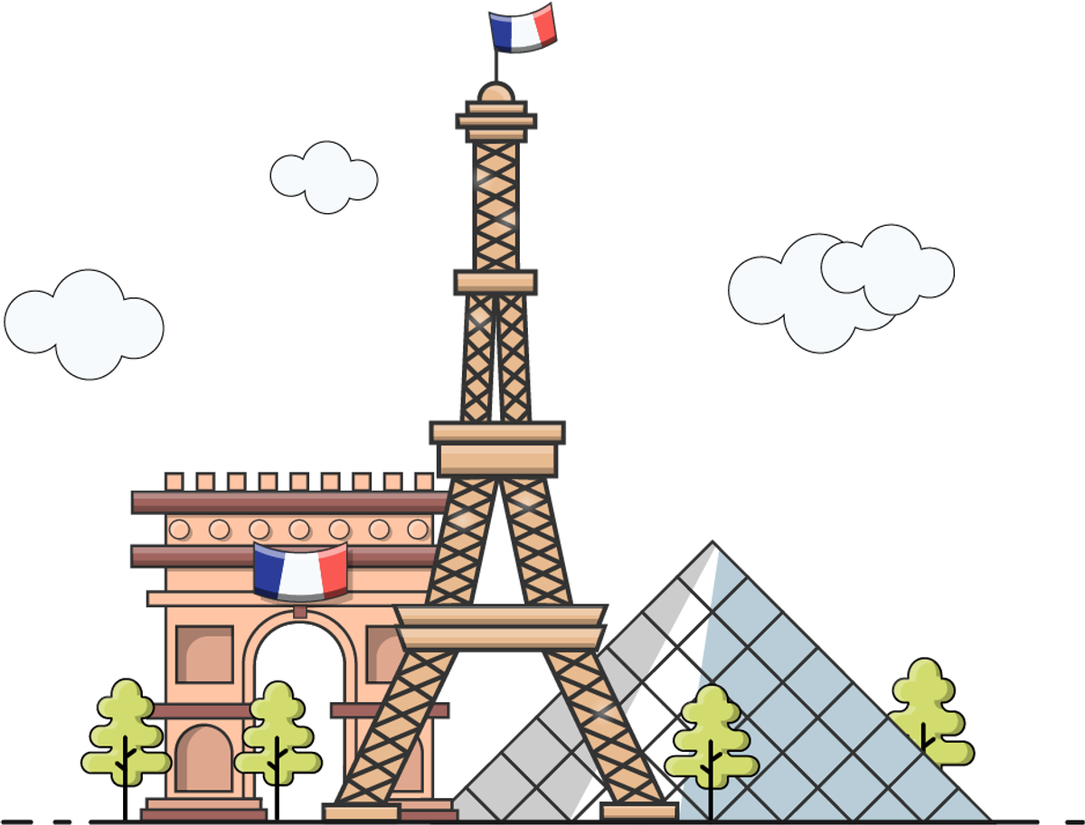 Popular Paris tourist buildings 