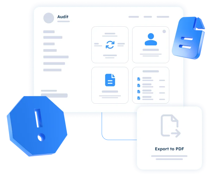 Platform providing audit trails, compliance reporting, and secure document export for regulatory oversight