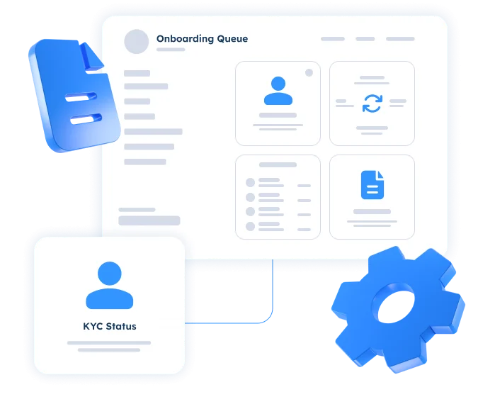 CRM system managing trader onboarding with KYC verification, approval workflows, and account setup