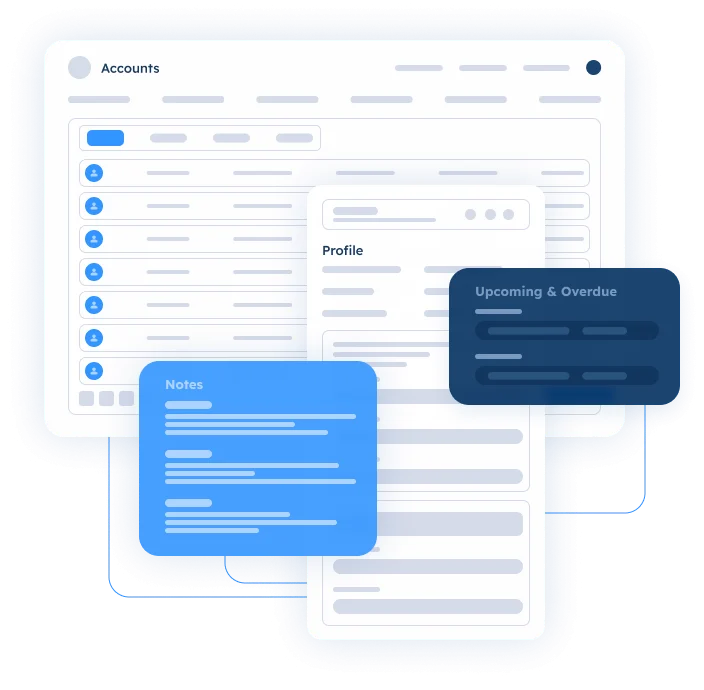 Centralized CRM platform managing leads, profiles, notes, and tasks to streamline sales and reduce admin work