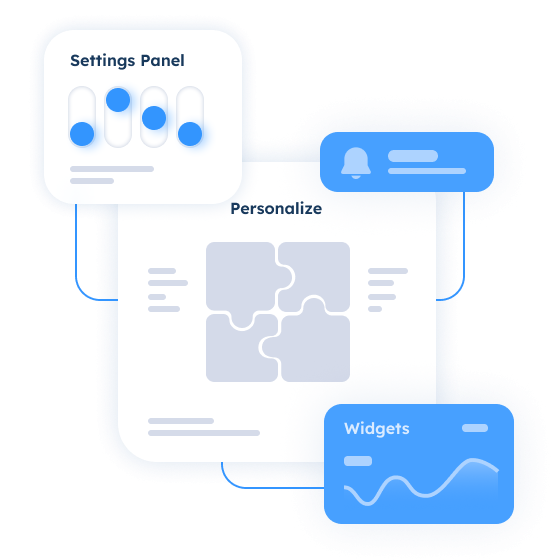 Platform allowing users to personalize dashboards, configure widgets, and manage notification settings