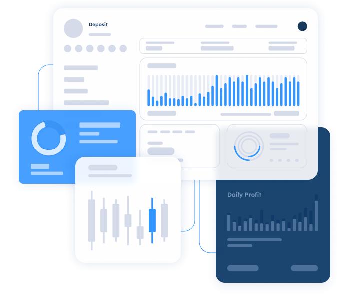 Specialized CRM for brokers with data visualizations, trading metrics, and actionable insights