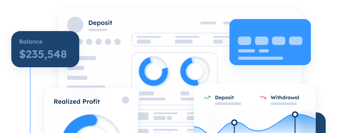 AltimaCRM interface with financial data, transaction insights, and performance metrics