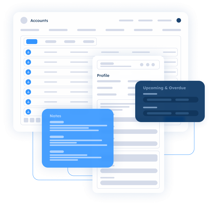 Centralized CRM platform managing leads, profiles, notes, and tasks to streamline sales and reduce admin work