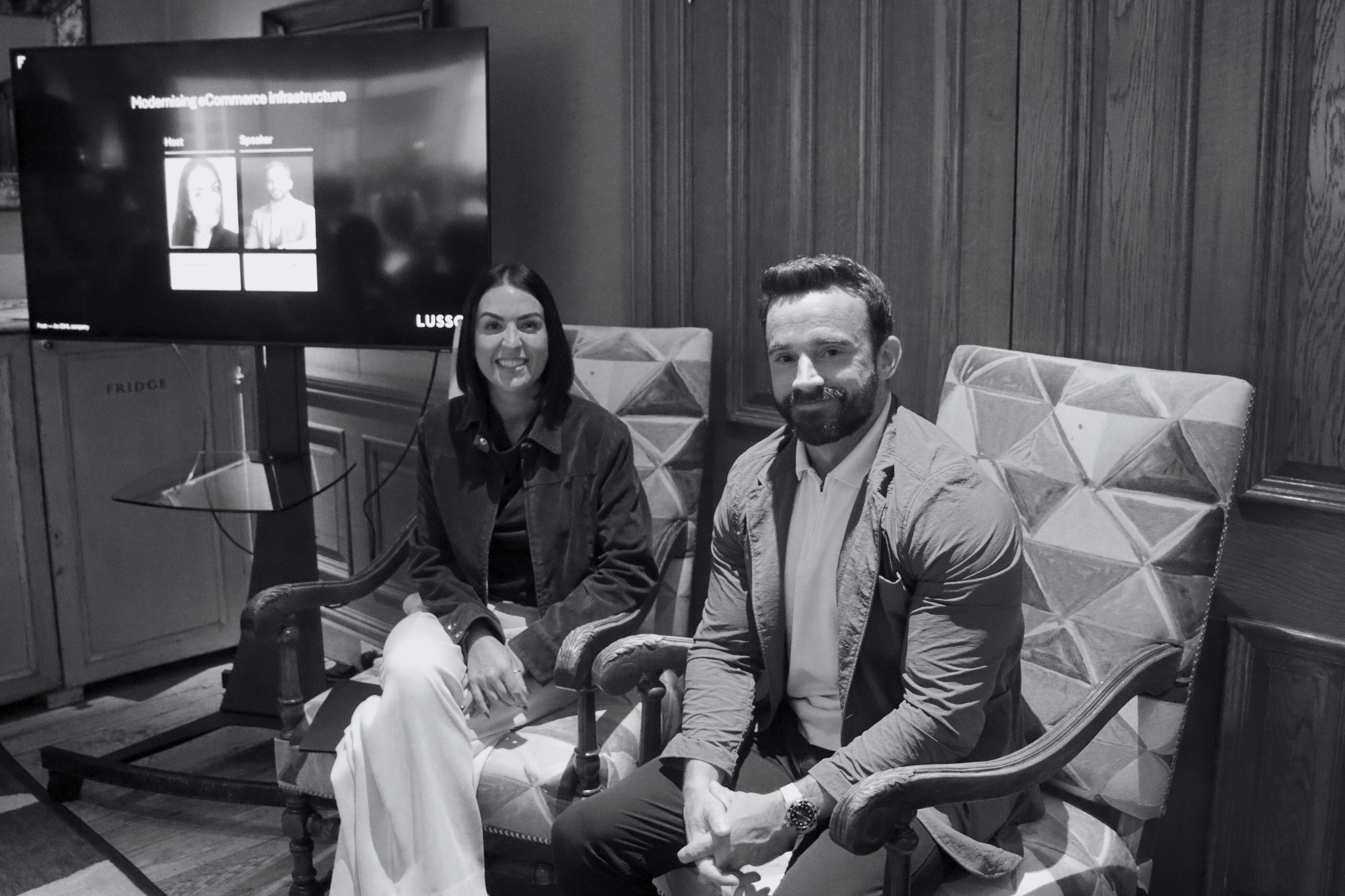 Fostr's Gabriella Renzi and Antony Thompson, Director of Sales and Marketing at Lusso