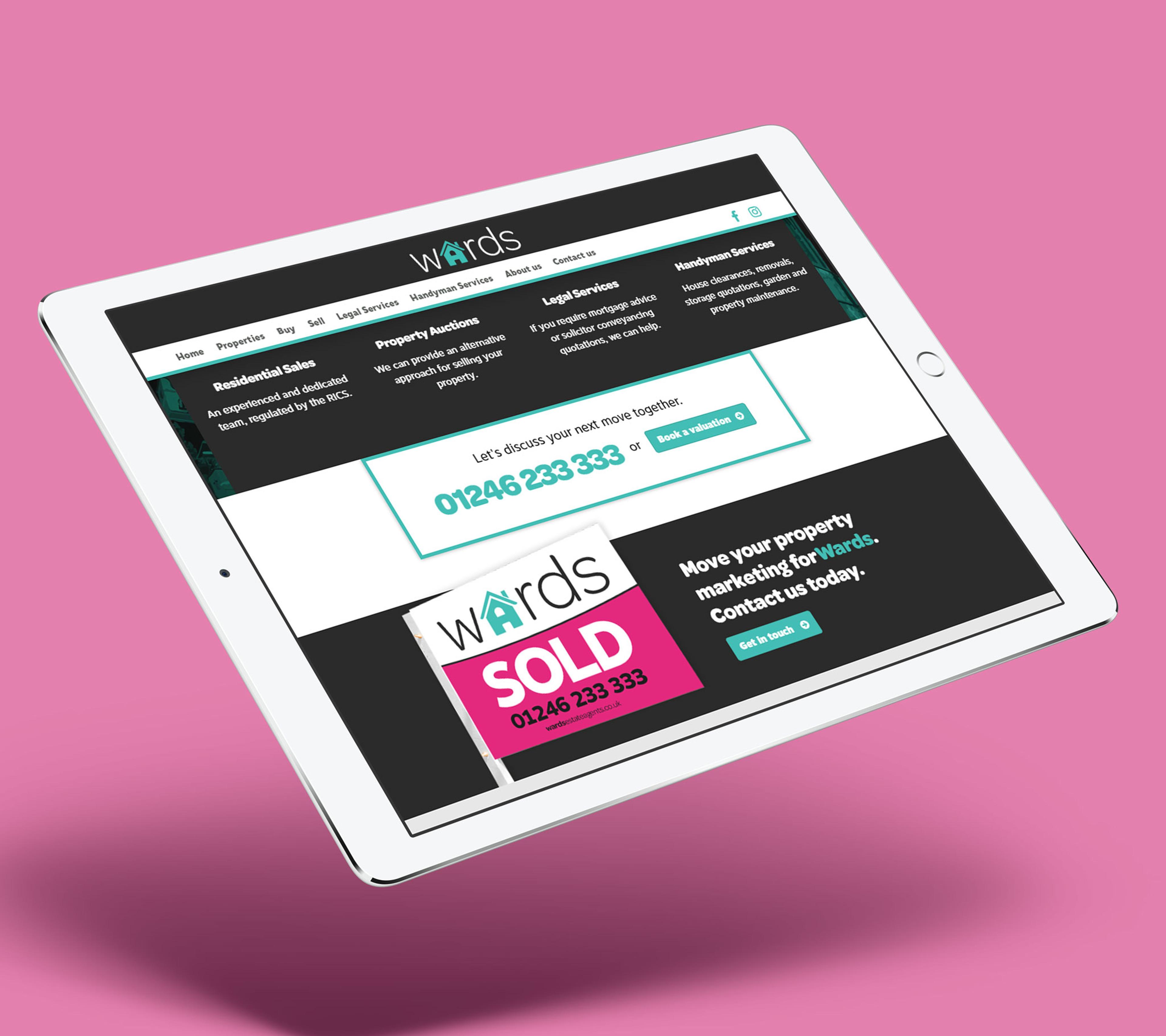 Colourful website for Chesterfield Estate Agent