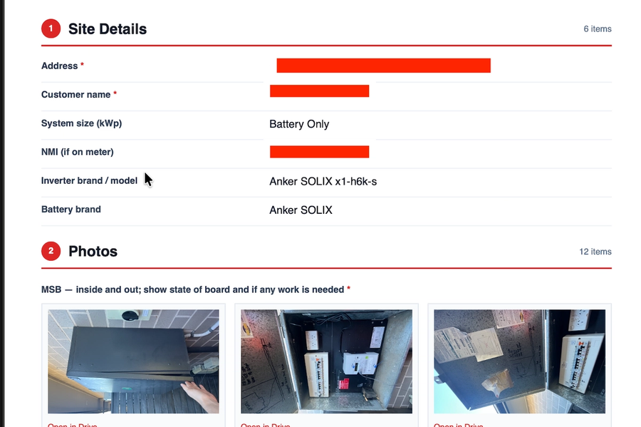 Auto-generated branded PDF site inspection report