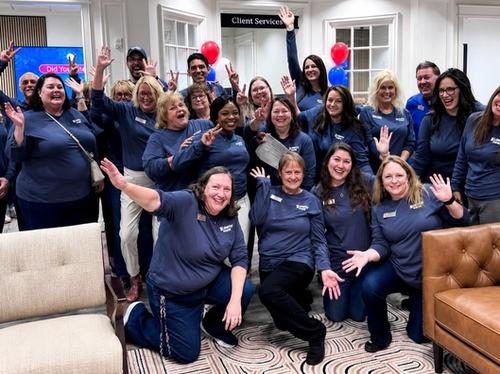 The Liberty Savings Bank team celebrating together