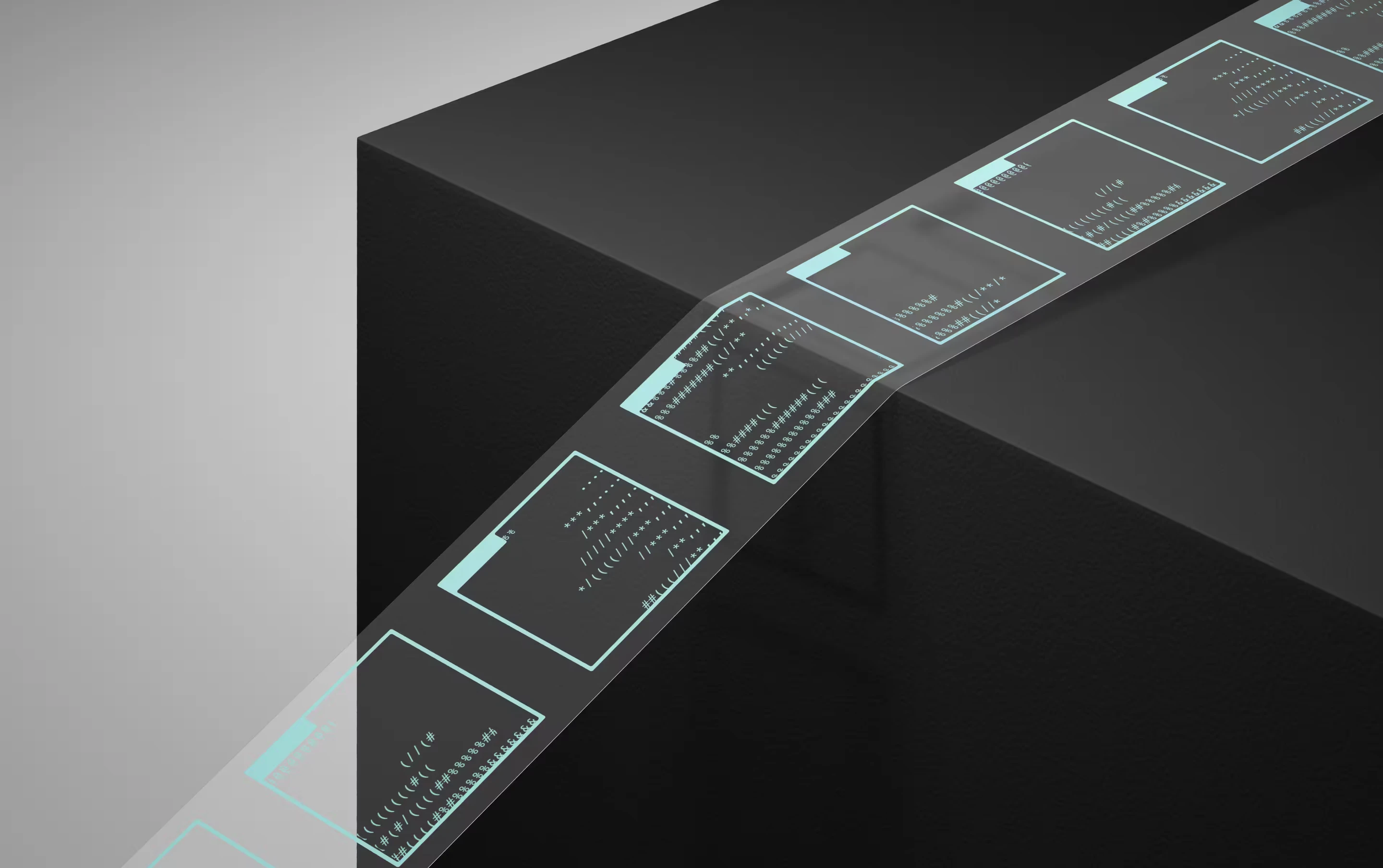 Hackbot ASCII interface panels reading as a parsing layer