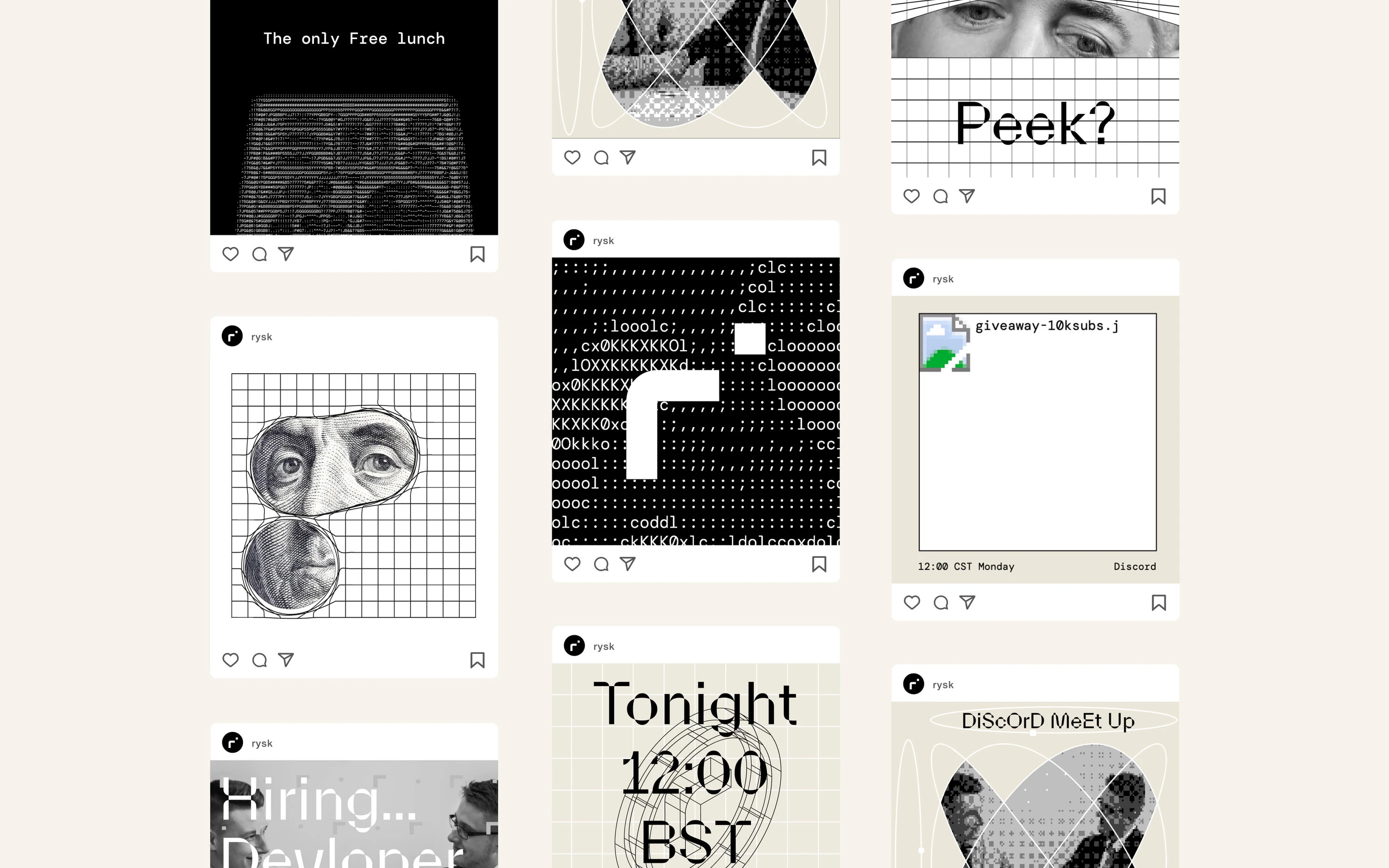 Rysk social templates in the halftone brand style