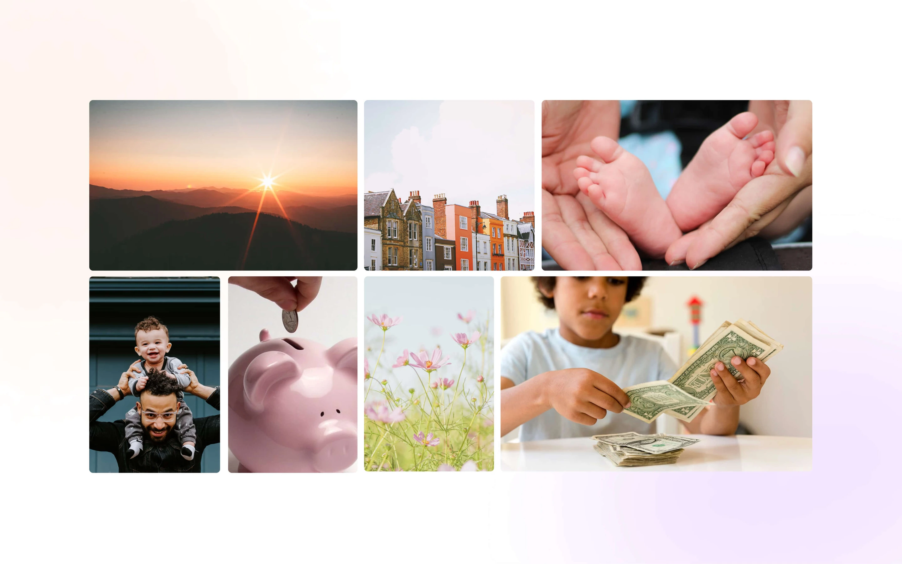 Village moodboard: families, saving and childhood