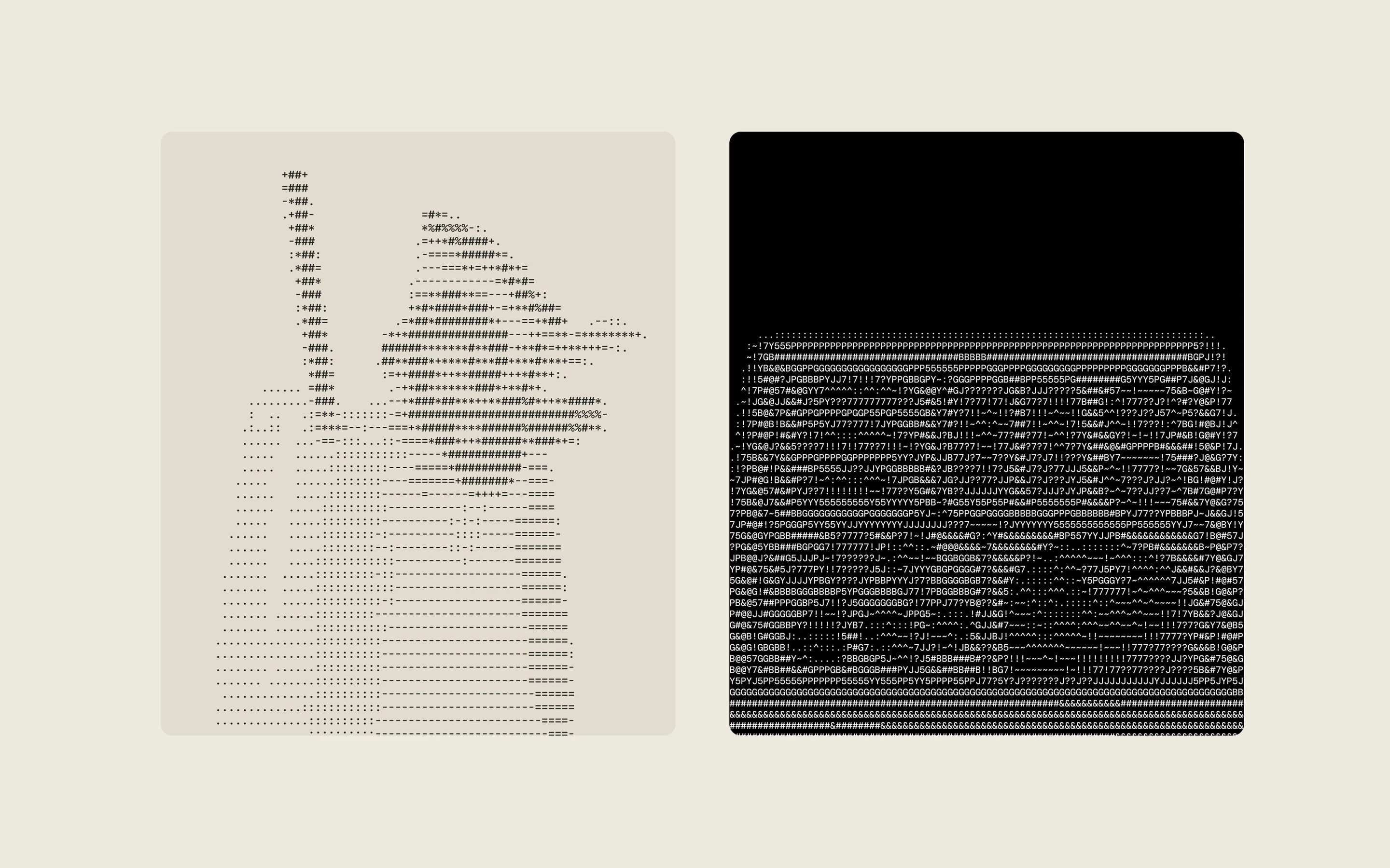 Rysk ASCII studies: type dissolving into pattern