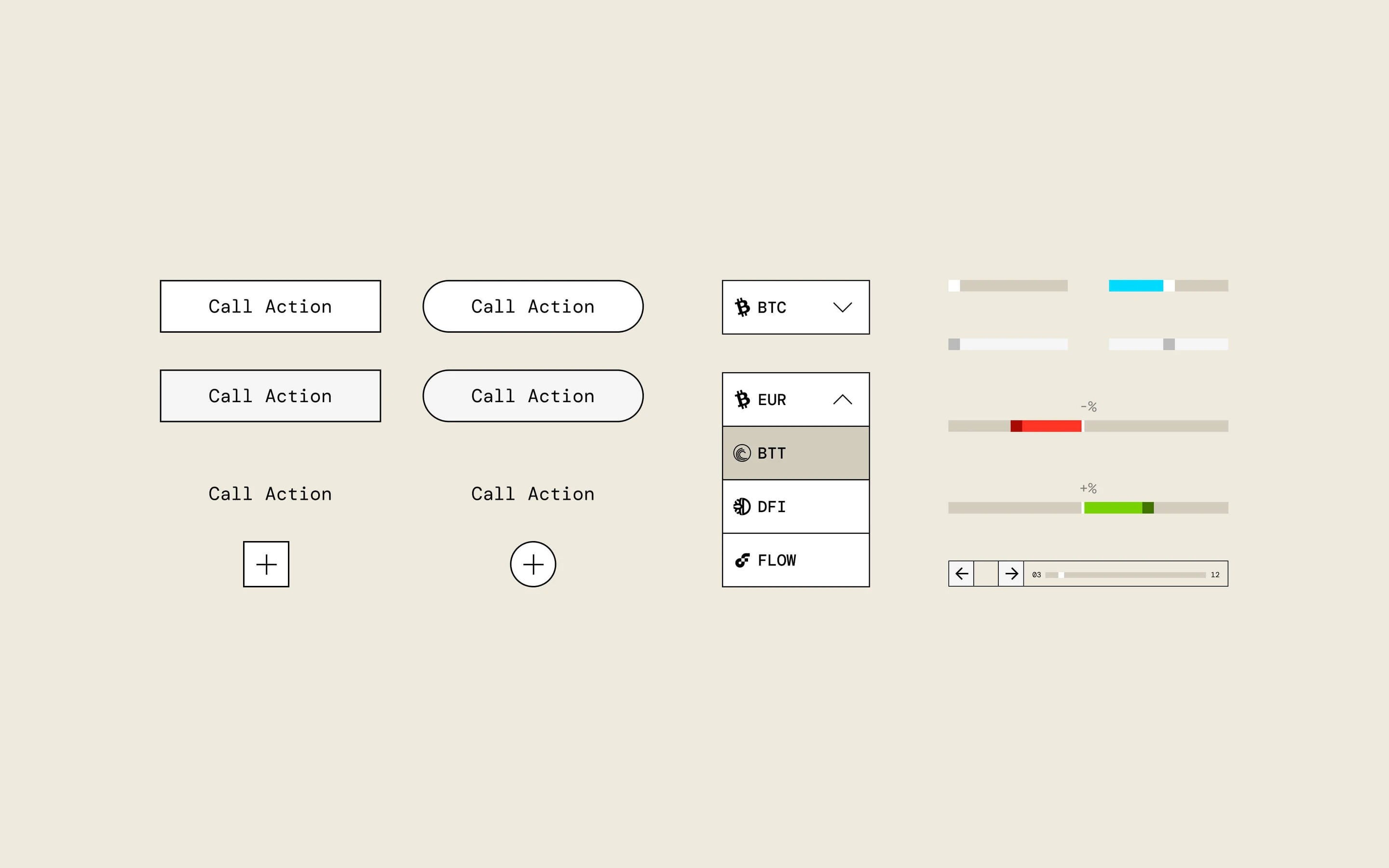Rysk UI kit: buttons, inputs, toggles and sliders