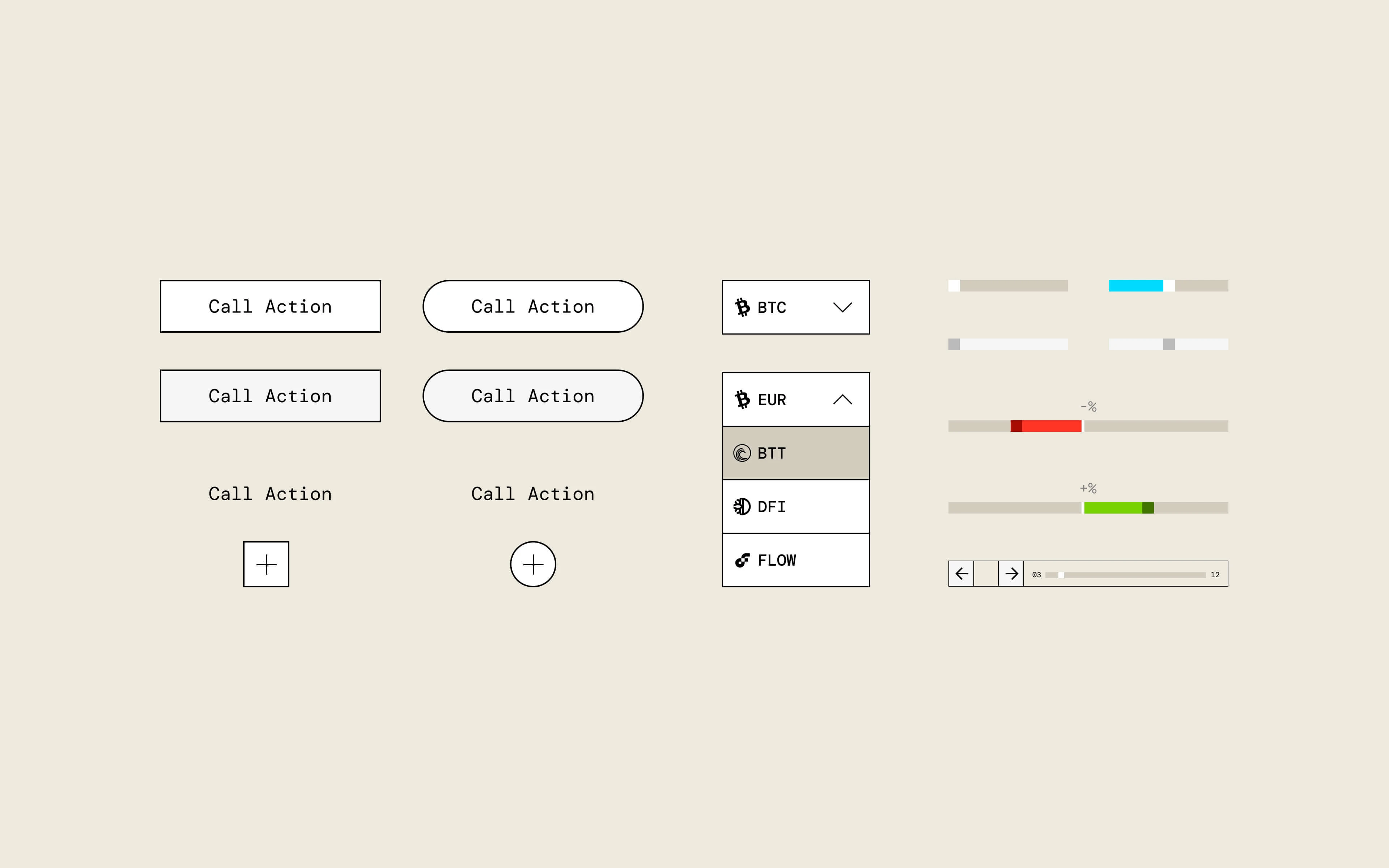 Rysk UI kit: buttons, inputs, toggles and sliders