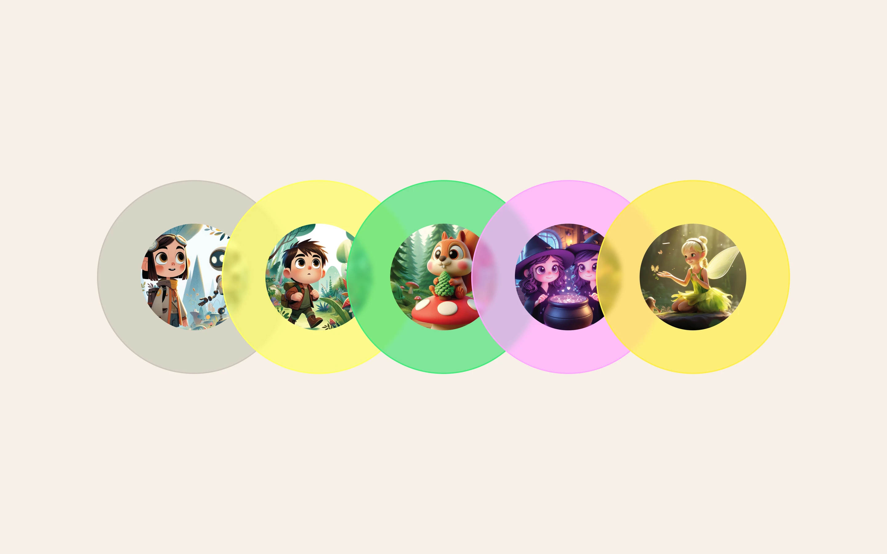 Nova story vinyls as coloured discs, each a different adventure