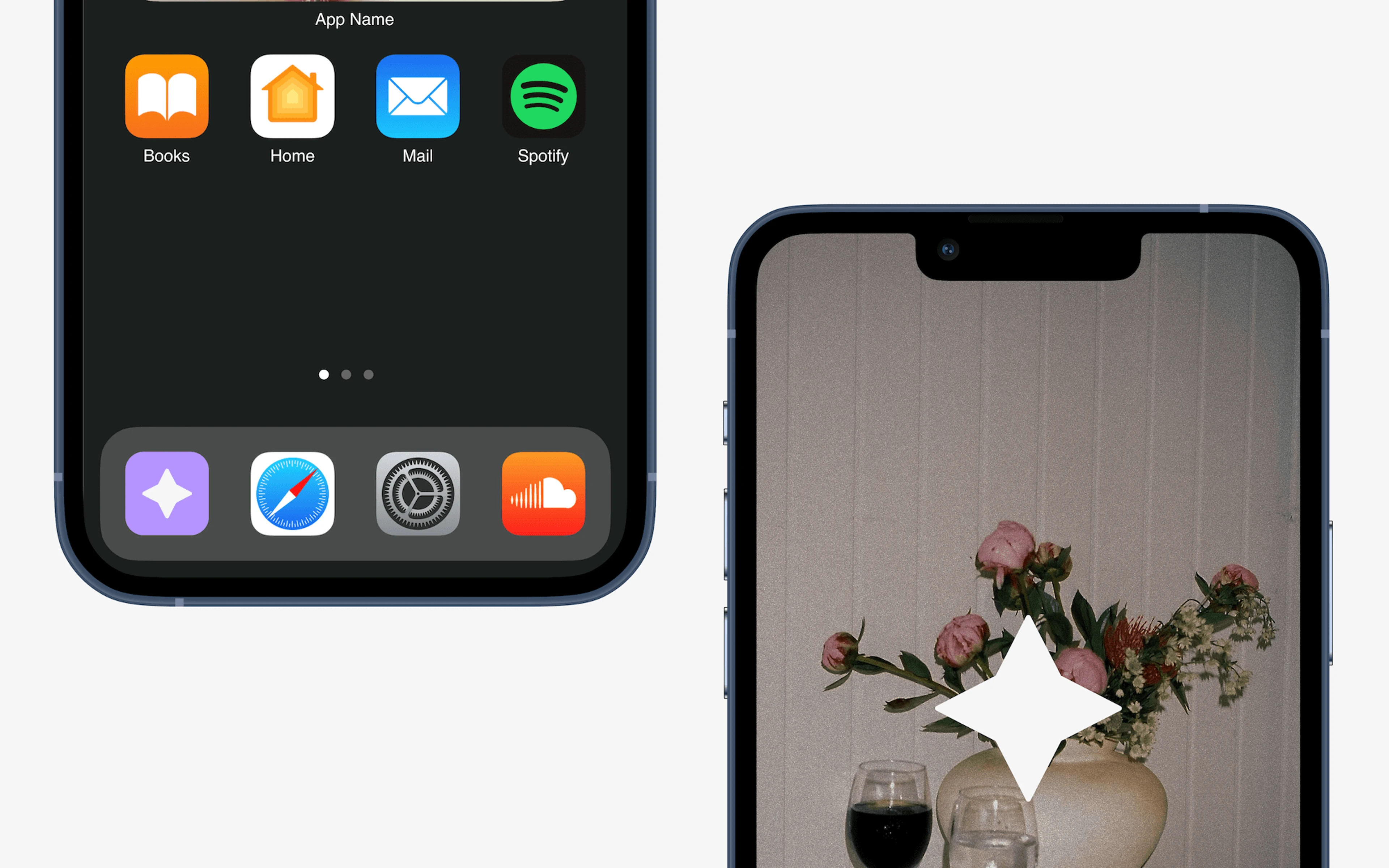 The feeel app icon on an iPhone home screen, and a venue open in the app