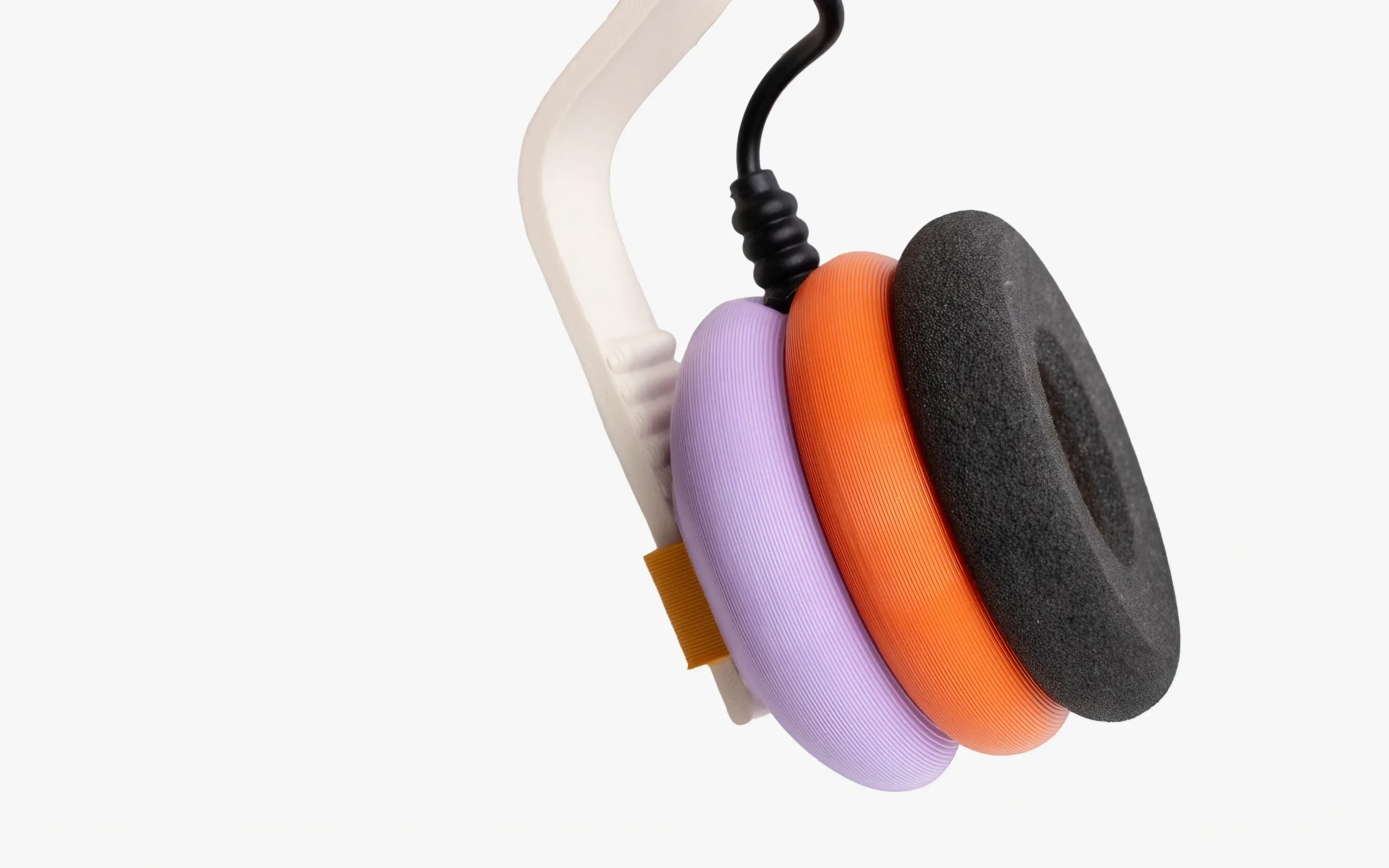 Creator Candy headphones, the Kibu × DIY colourway, laid out in parts