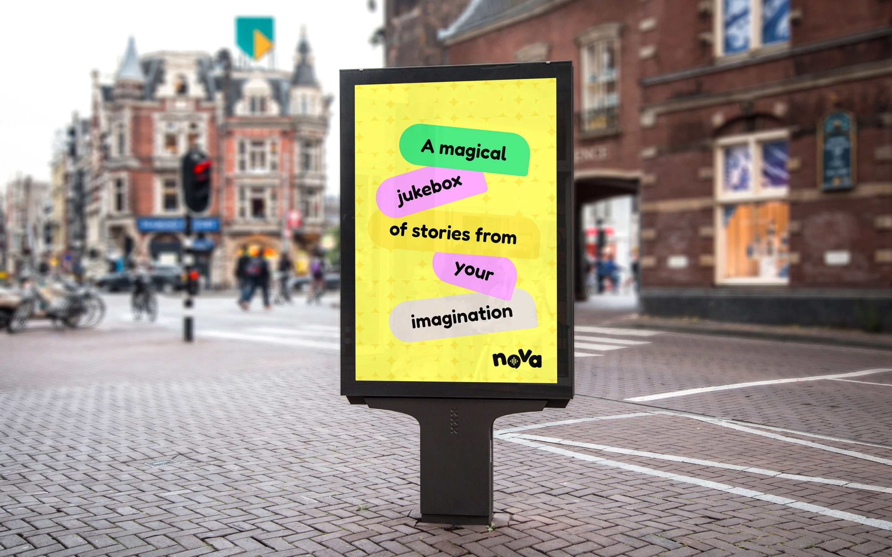 Nova poster in a city street bus shelter
