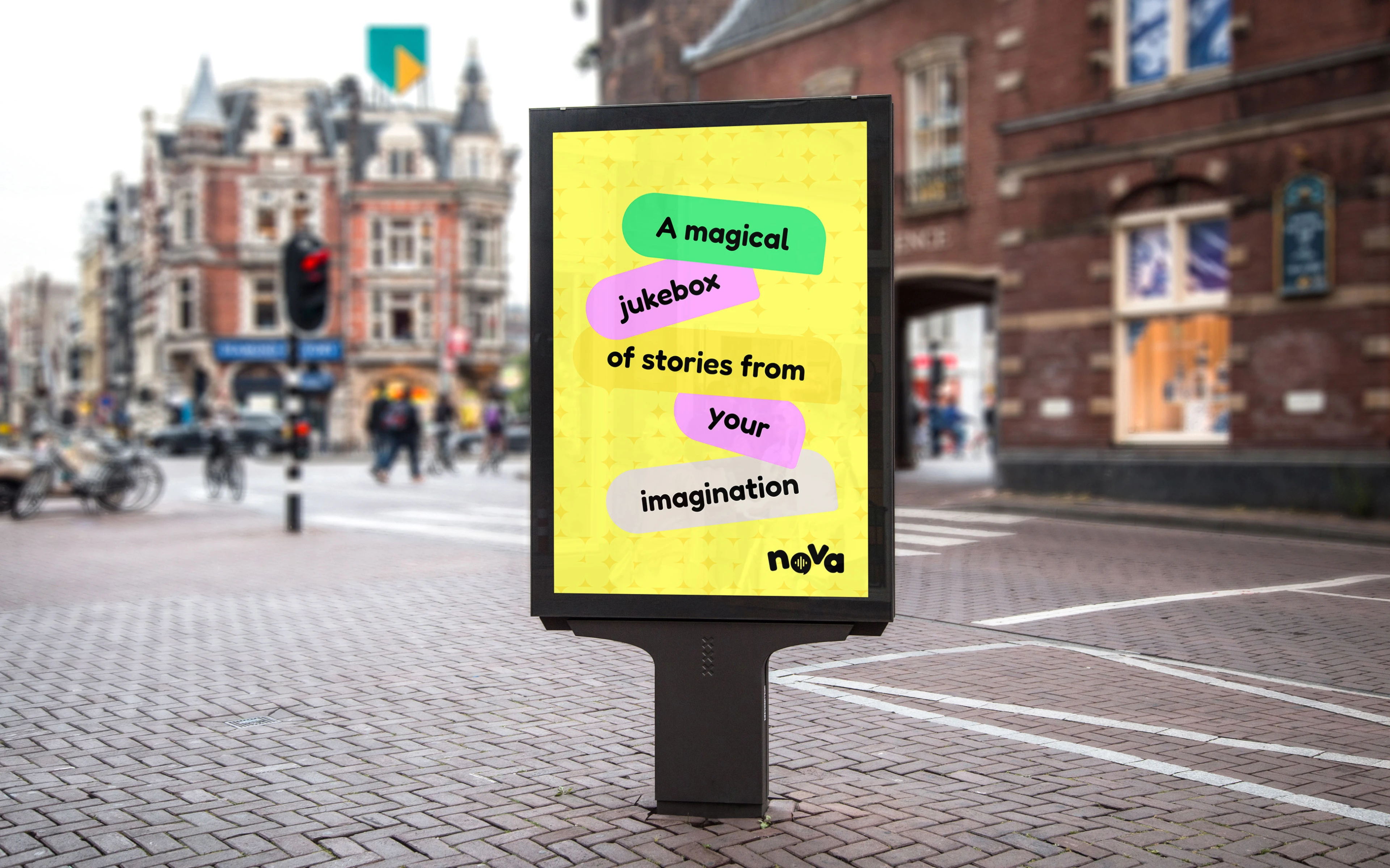 Nova poster in a city street bus shelter