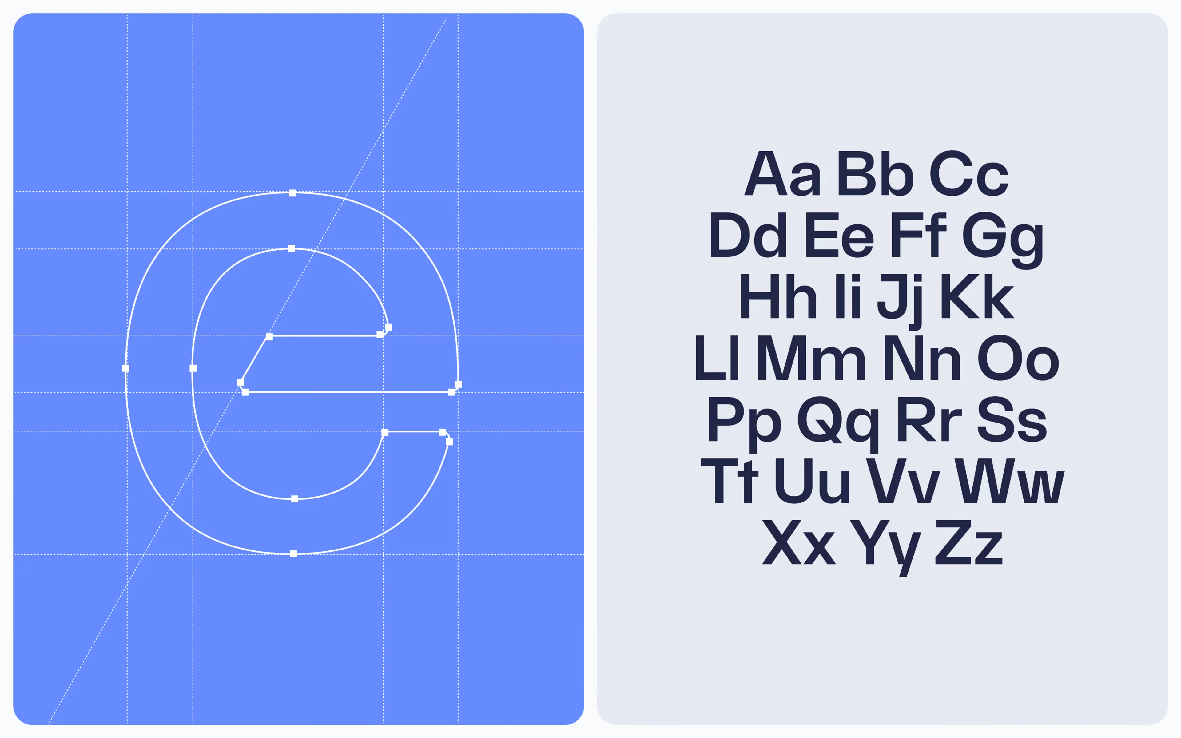 Fireblocks typeface specimen and the constructed triangle mark