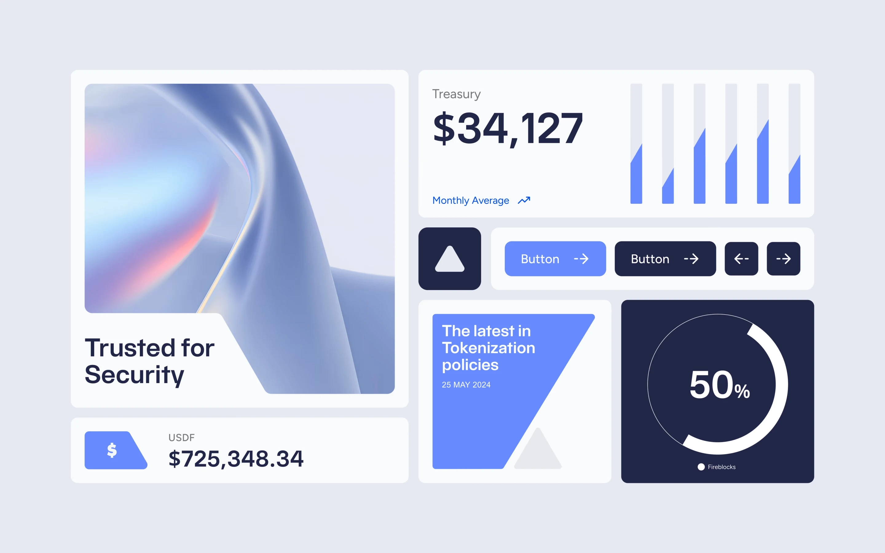 Fireblocks product UI: treasury dashboard and component library