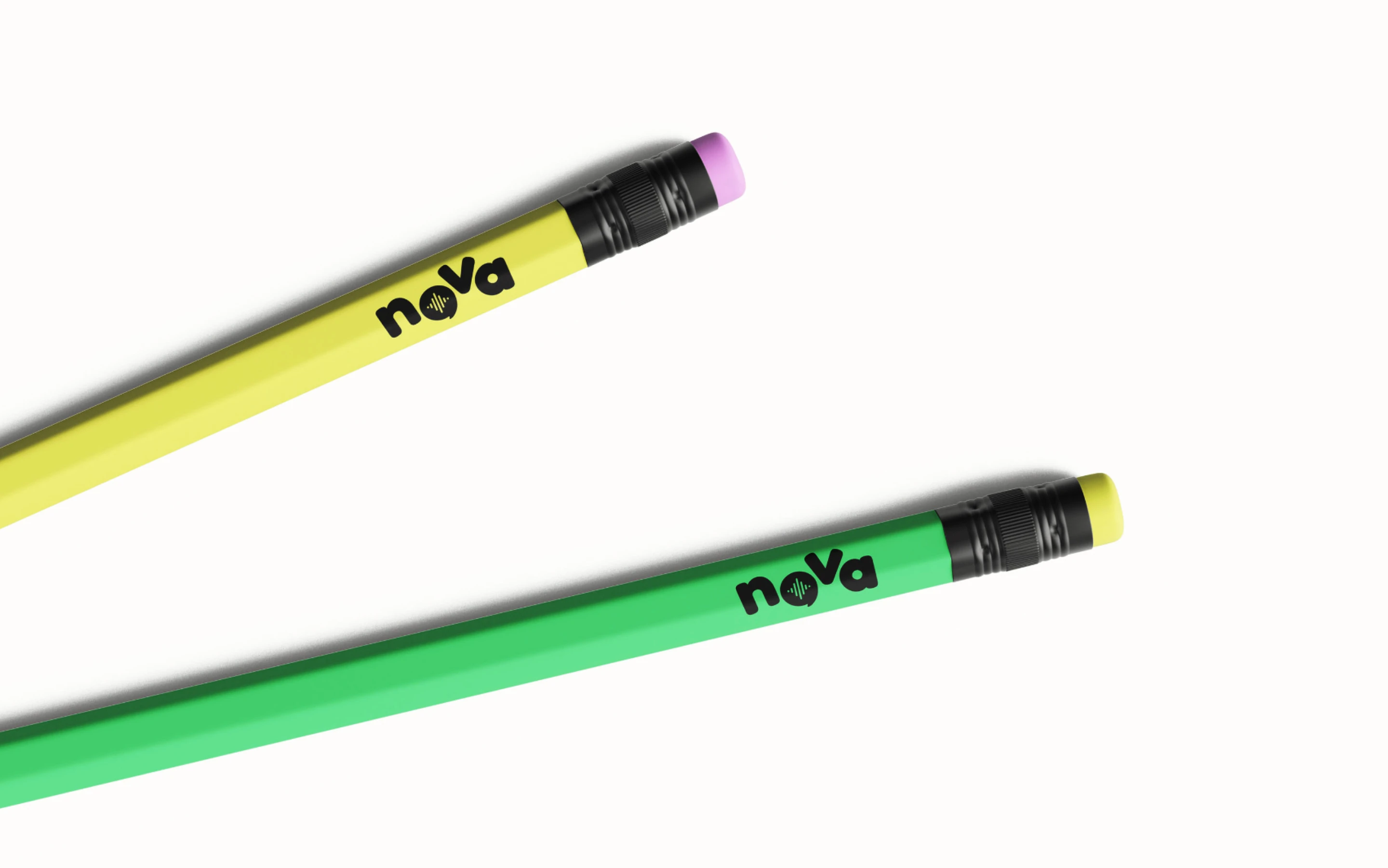 Nova branded pencils in yellow