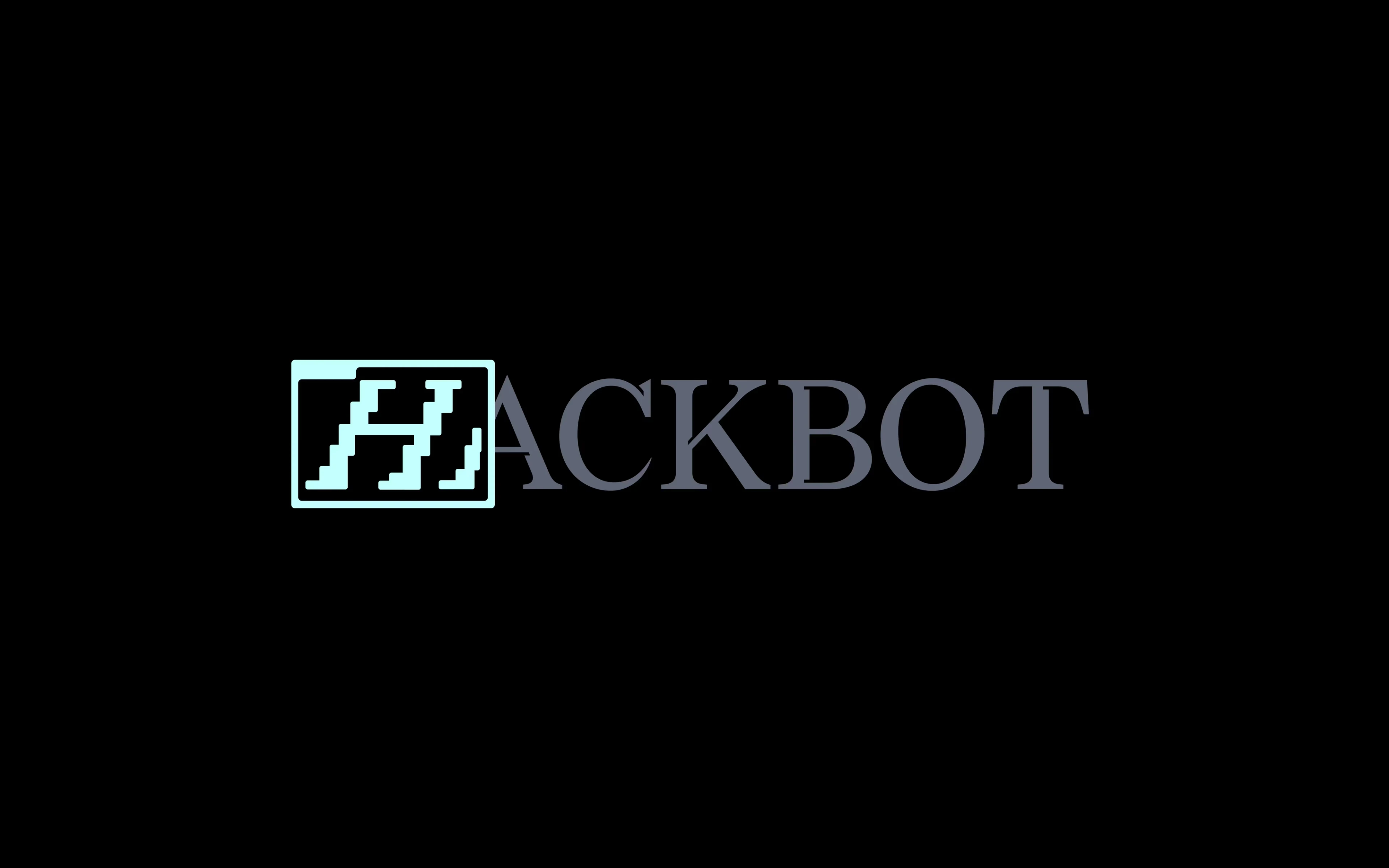 The Hackbot wordmark with its pixel-built H