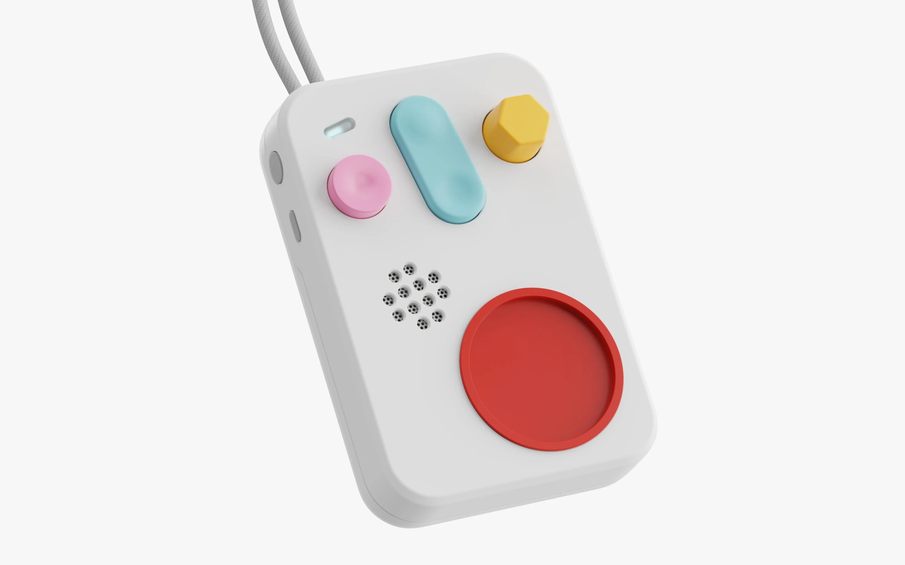 FABA+ speaker, a screen-free audio player for kids with a big red play button