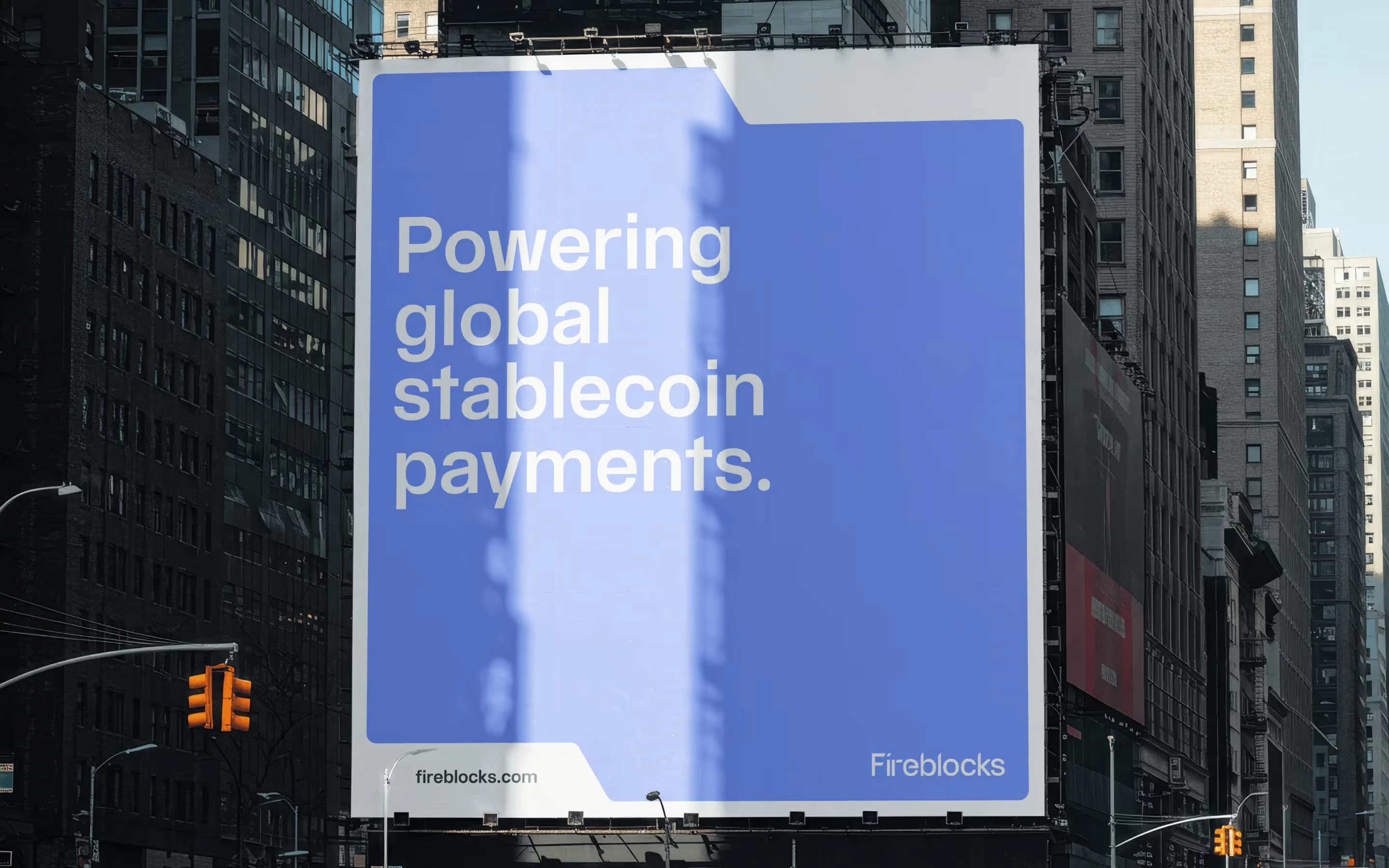 Fireblocks billboard: powering global stablecoin payments