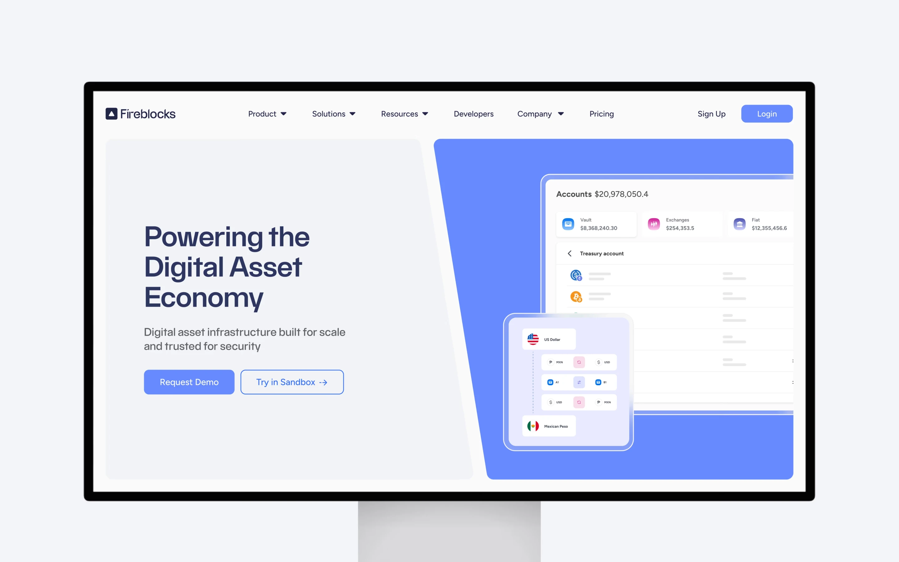 Fireblocks marketing site: powering the digital asset economy