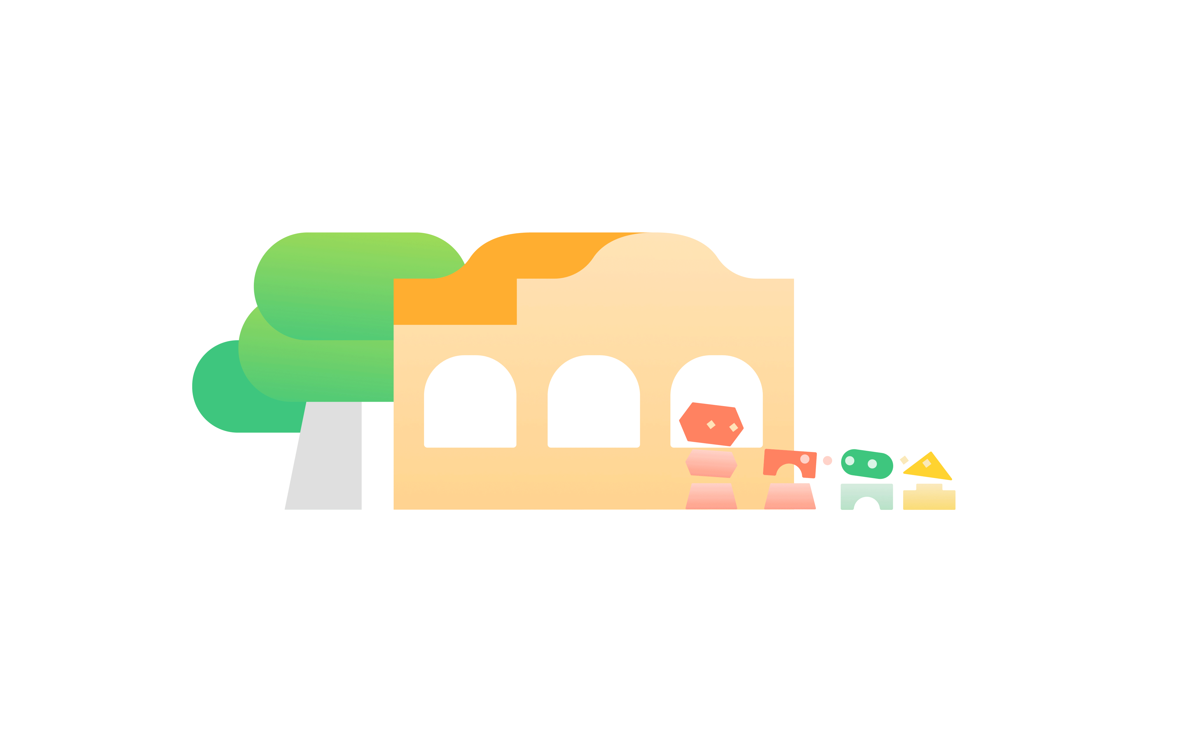 Village illustration: a house in the village system