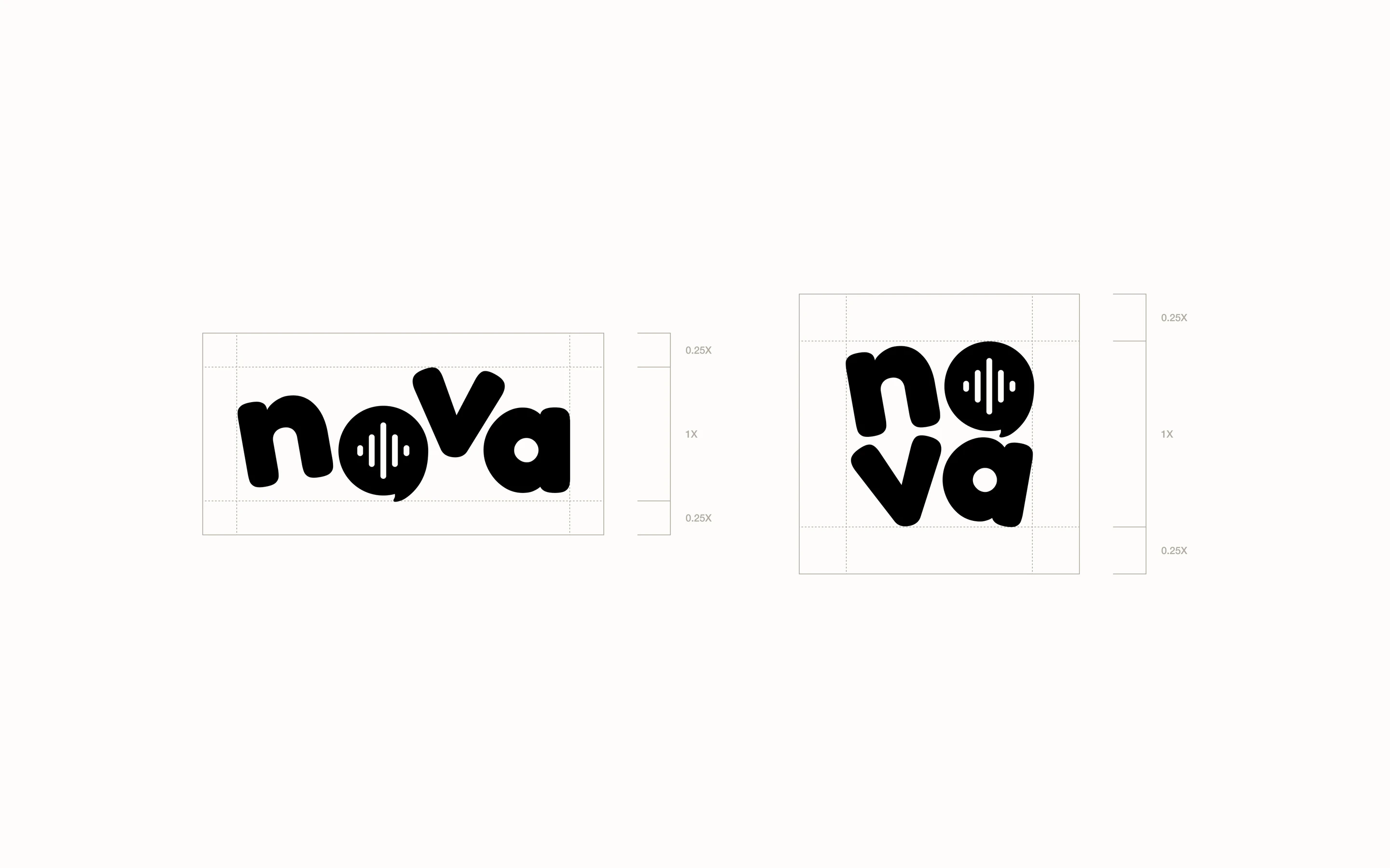 The Nova wordmark and its clear-space rules