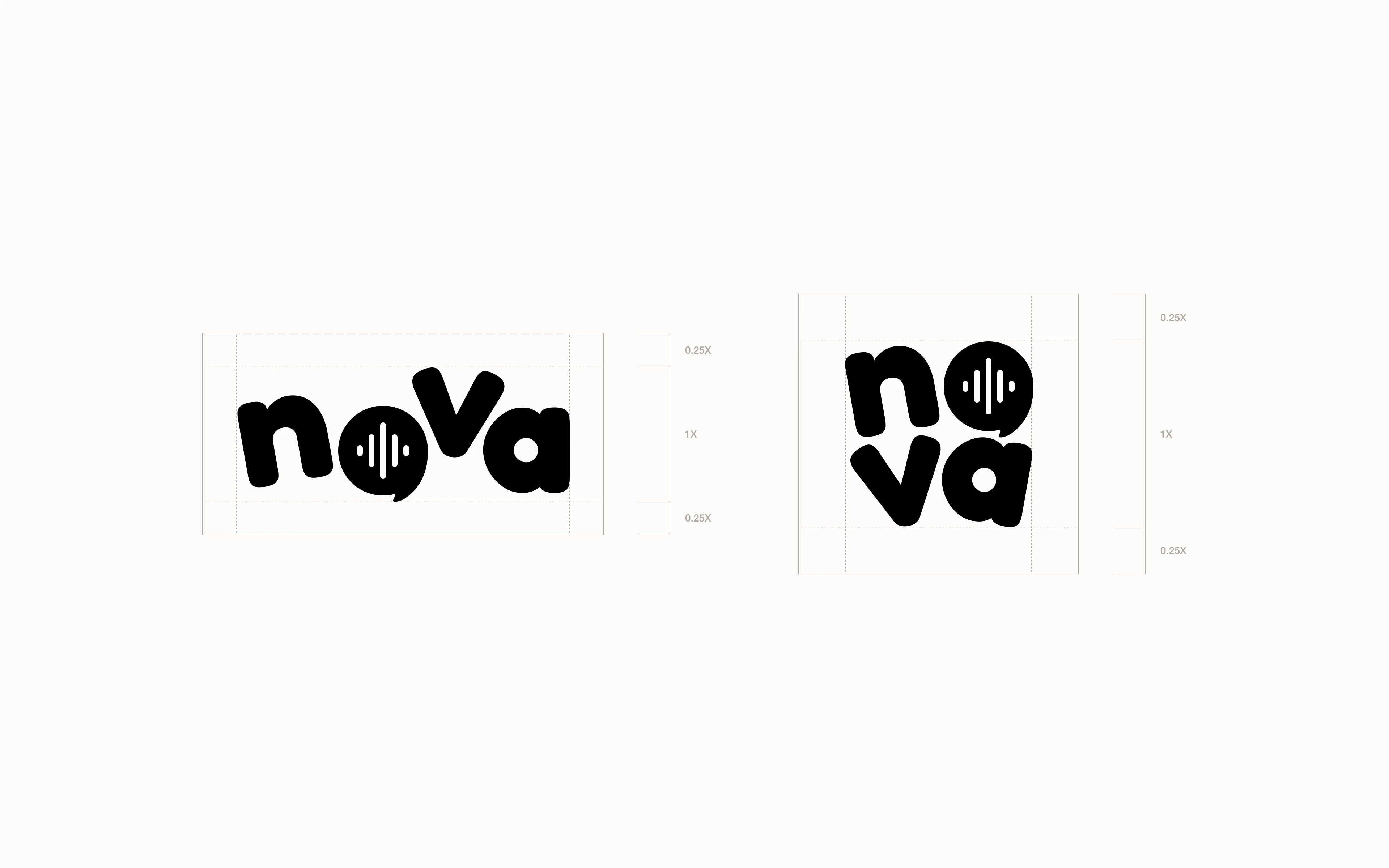 The Nova wordmark and its clear-space rules