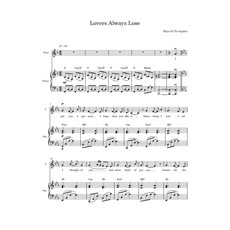 Lovers Always Lose Sheet Music