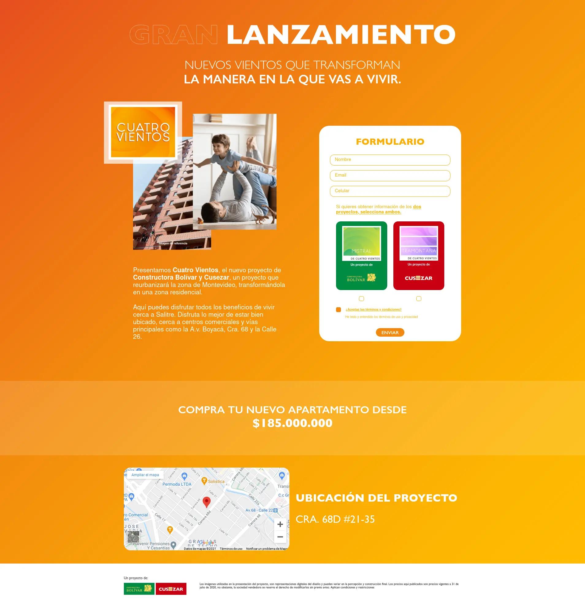 Cusezar Landing page