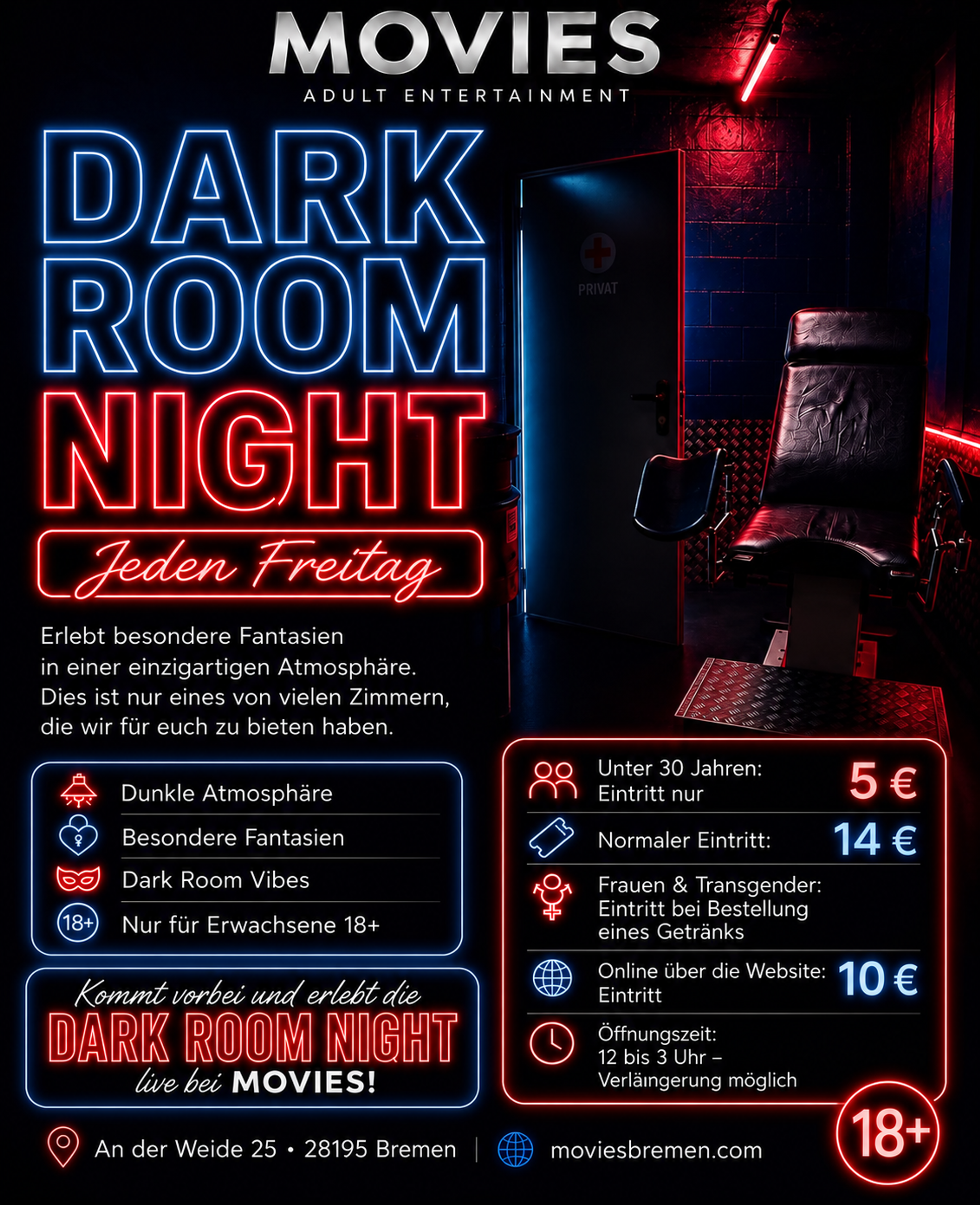 Flyer der Darkroom Nacht