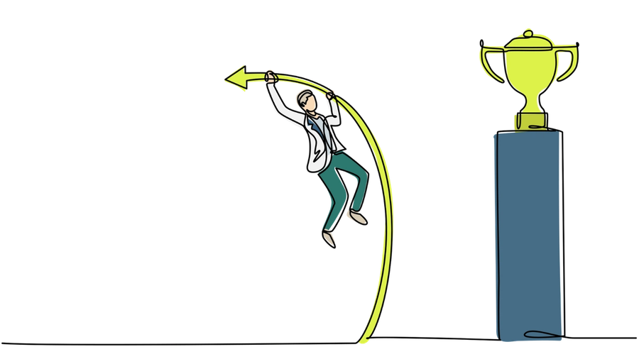 Ondernemer kijkt vooruit naar de toekomst van zijn bedrijf en werkt aan een betere waarde