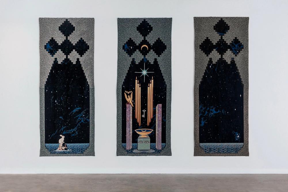 Temple of Hours Cloister Vista Triptych (Night)